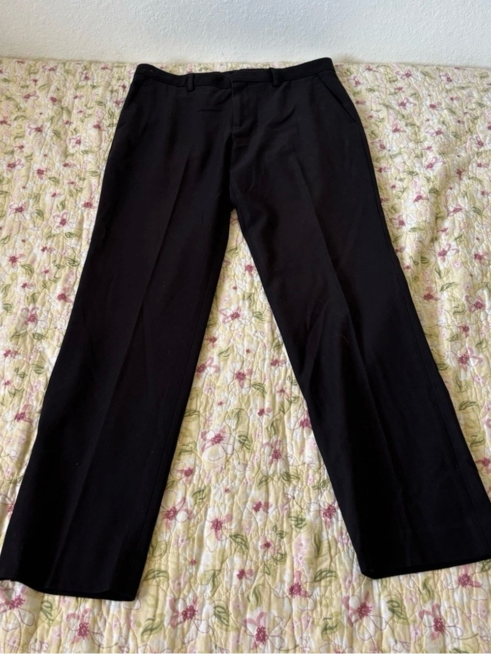 Merona Mens Black Dress Pants 31x30 Flat
Front Stretch Slacks Suit Separate